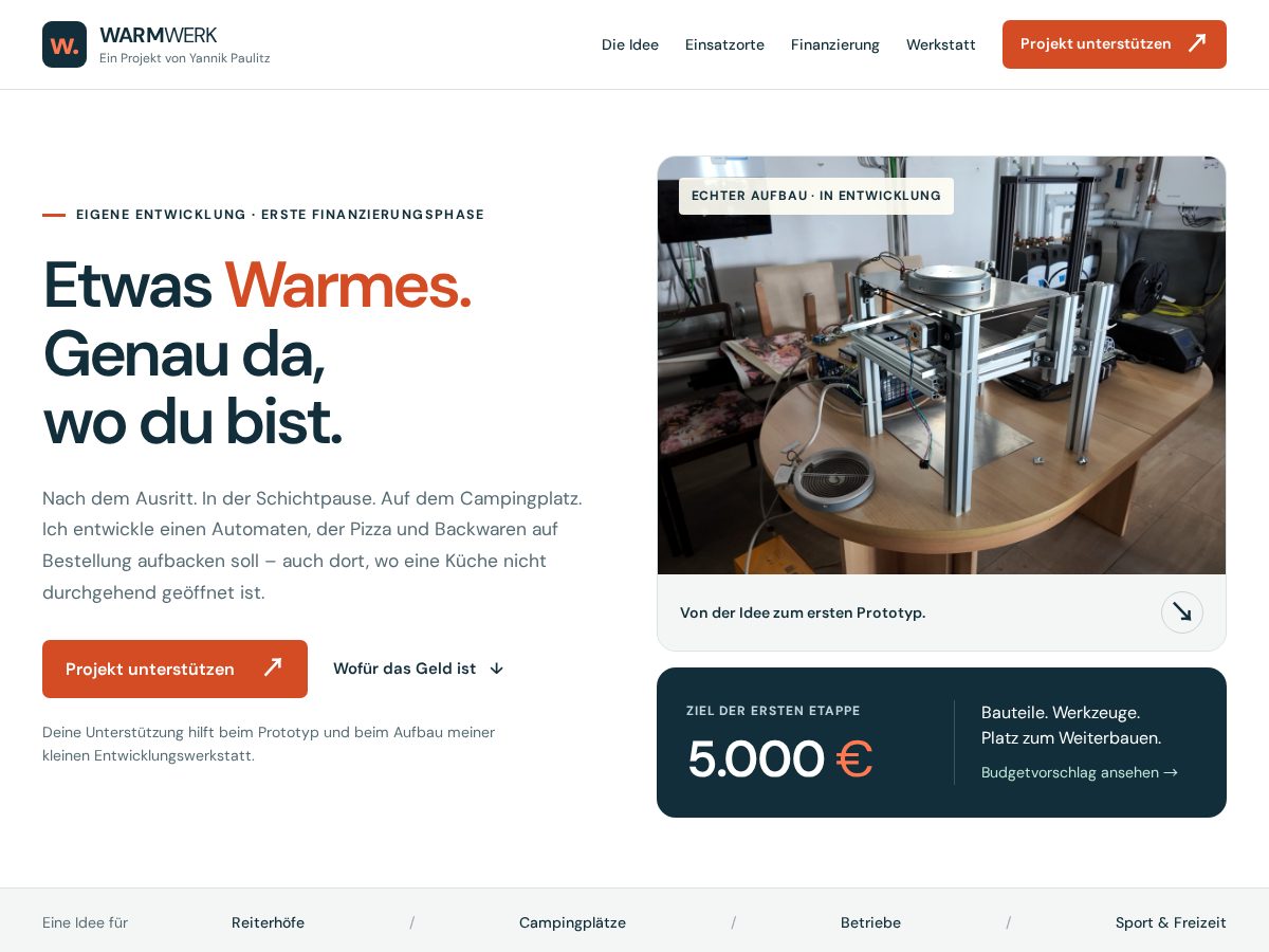 Landing-page snapshot of warmwerk.net