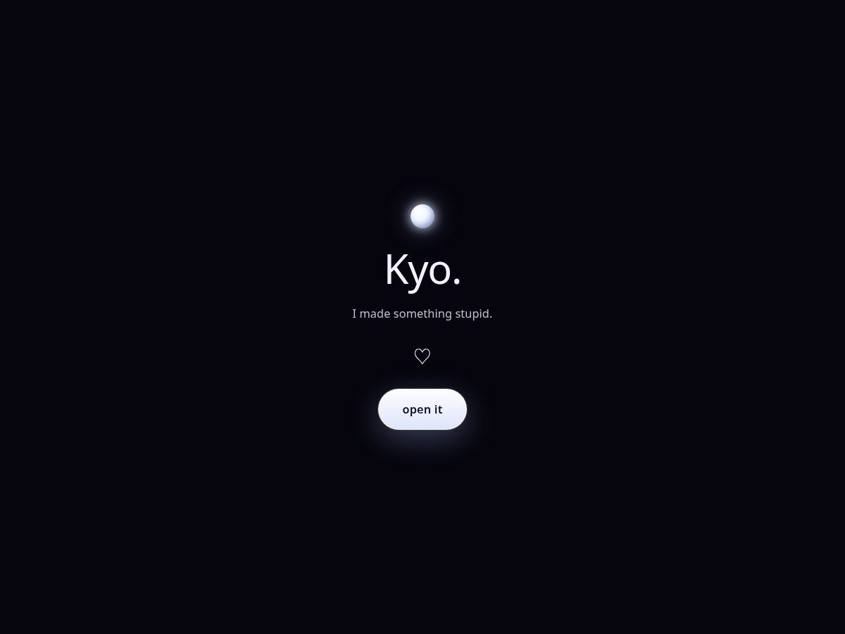 Landing-page snapshot of wishandkyola.lol