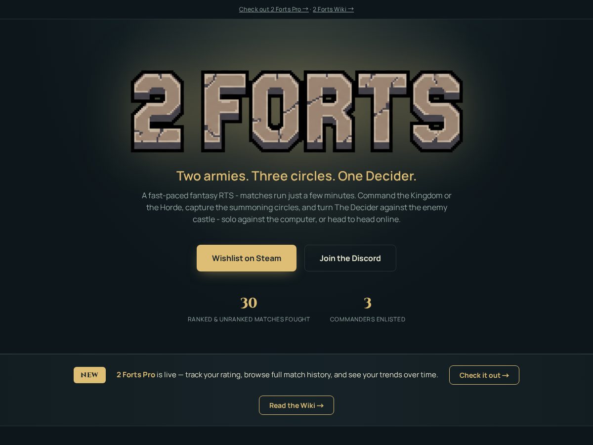 Landing-page snapshot of 2forts.net