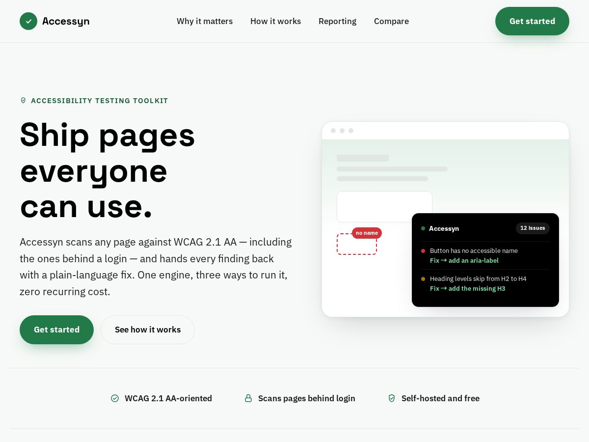 Landing-page snapshot of accessynnow.com
