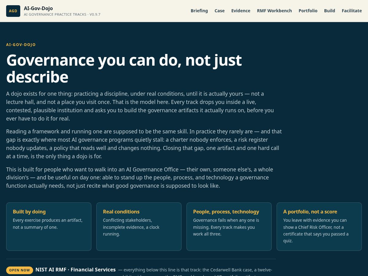 Landing-page snapshot of aigovdojo.com