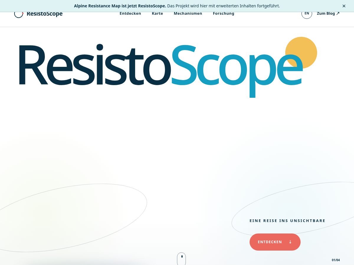 Landing-page snapshot of alpineresistancemap.com