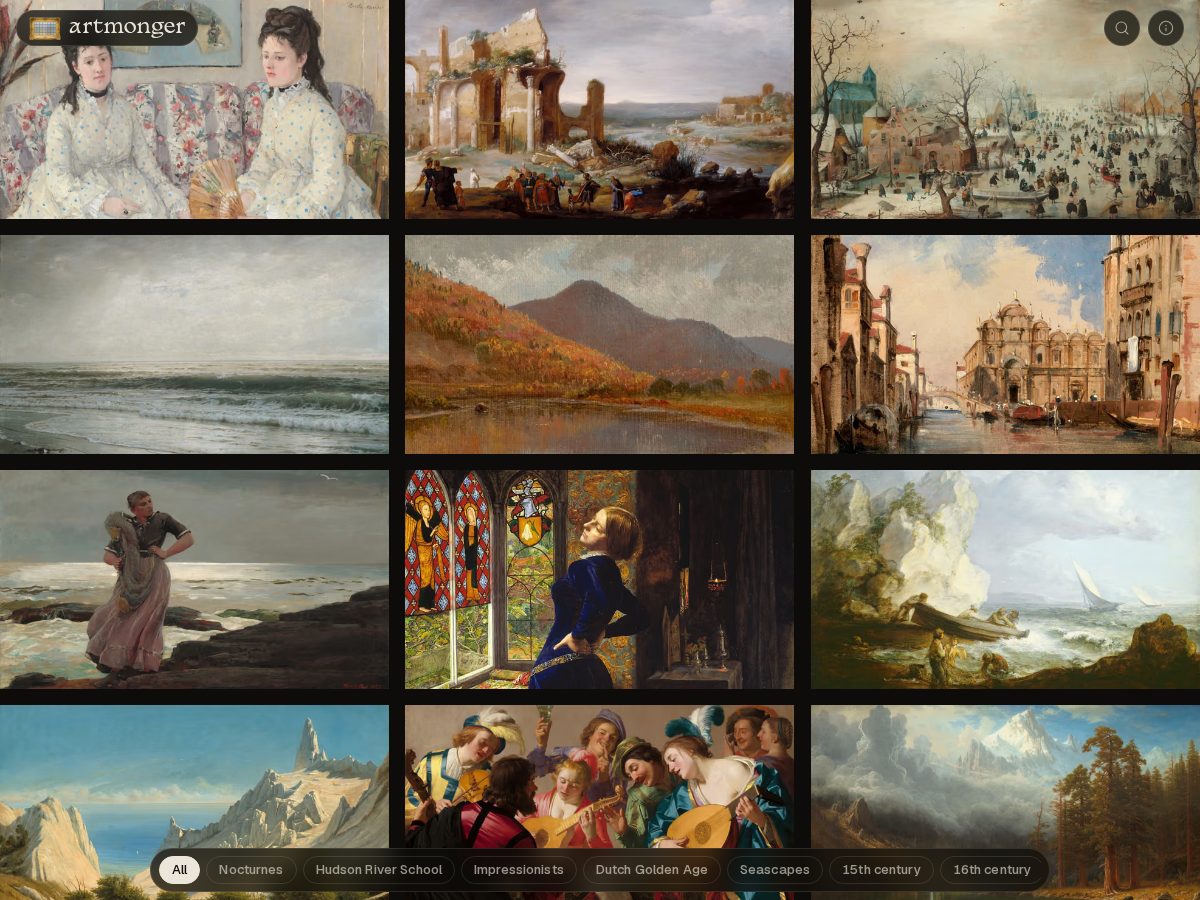 Landing-page snapshot of artmonger.xyz