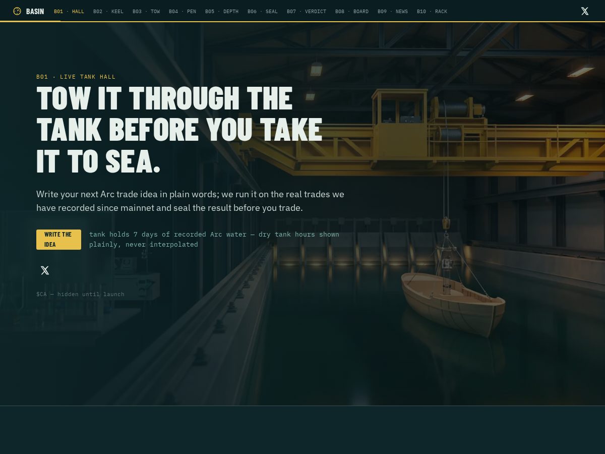 Landing-page snapshot of basintow.xyz