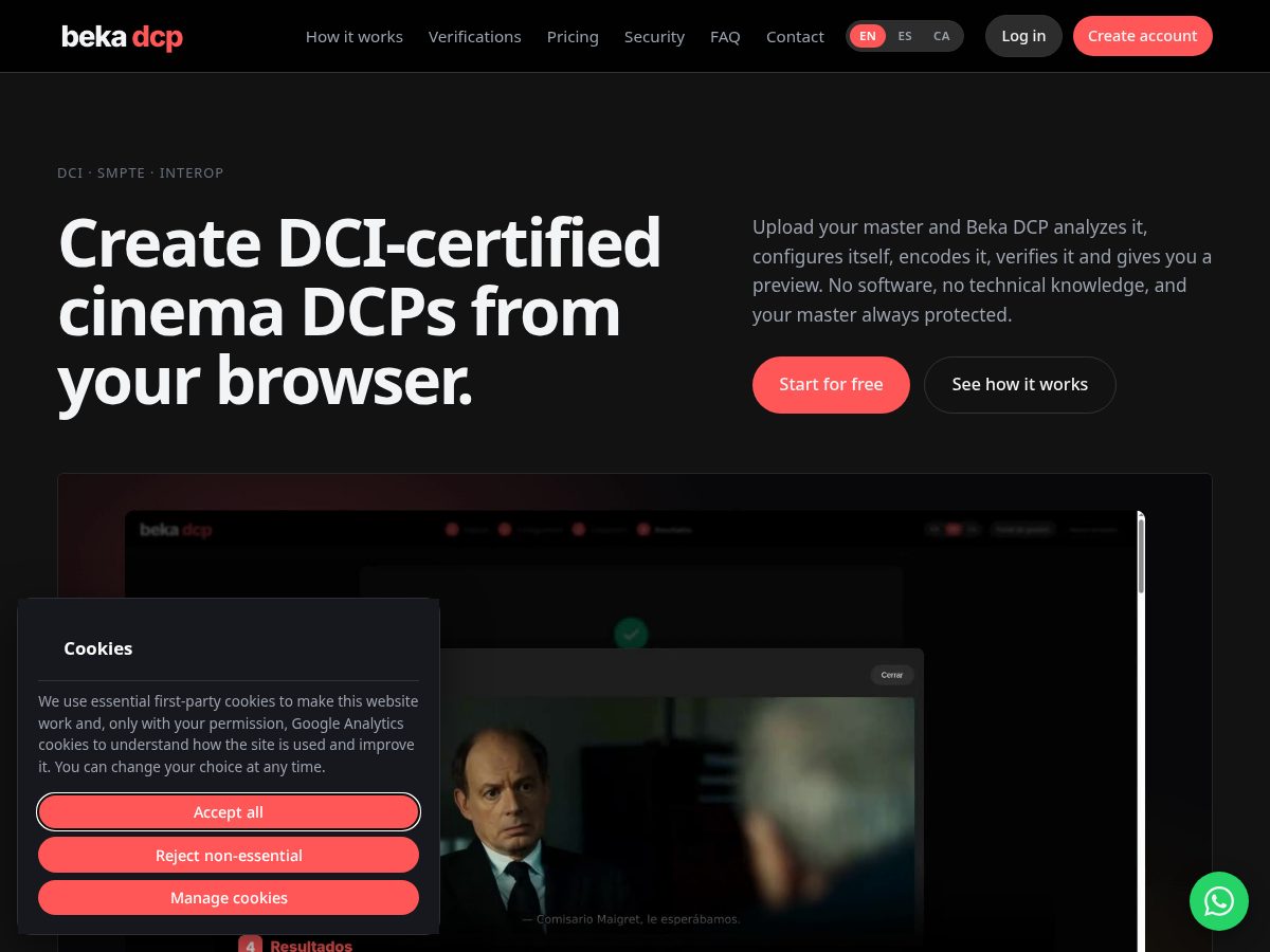 Landing-page snapshot of bekadcp.com