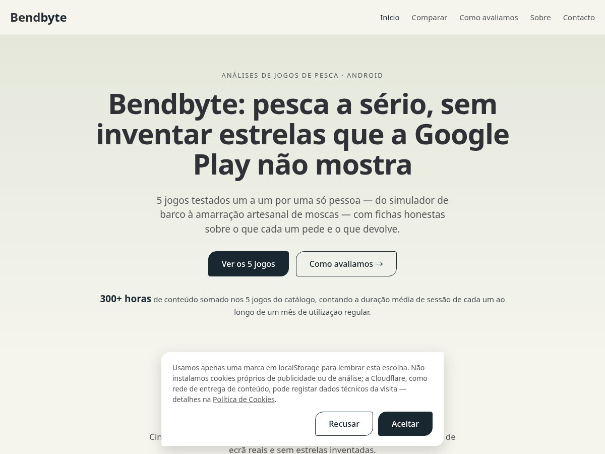 Landing-page snapshot of bendbyte.com