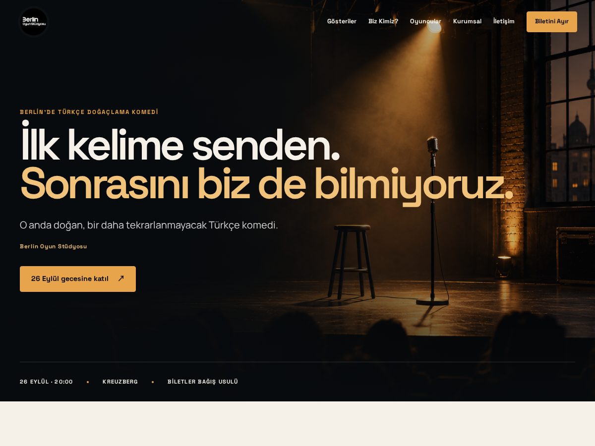 Landing-page snapshot of berlinoyunstudyosu.com