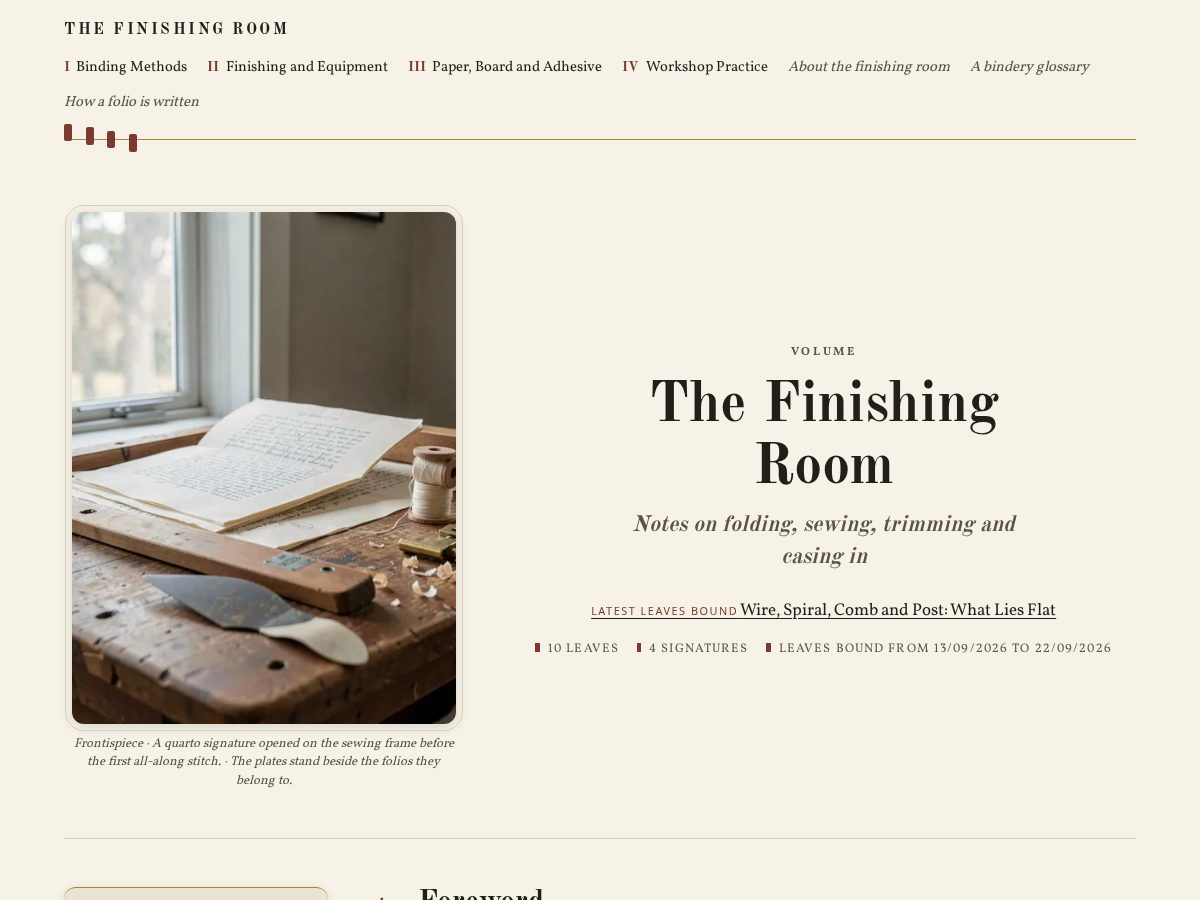 Landing-page snapshot of bindery-spec.com