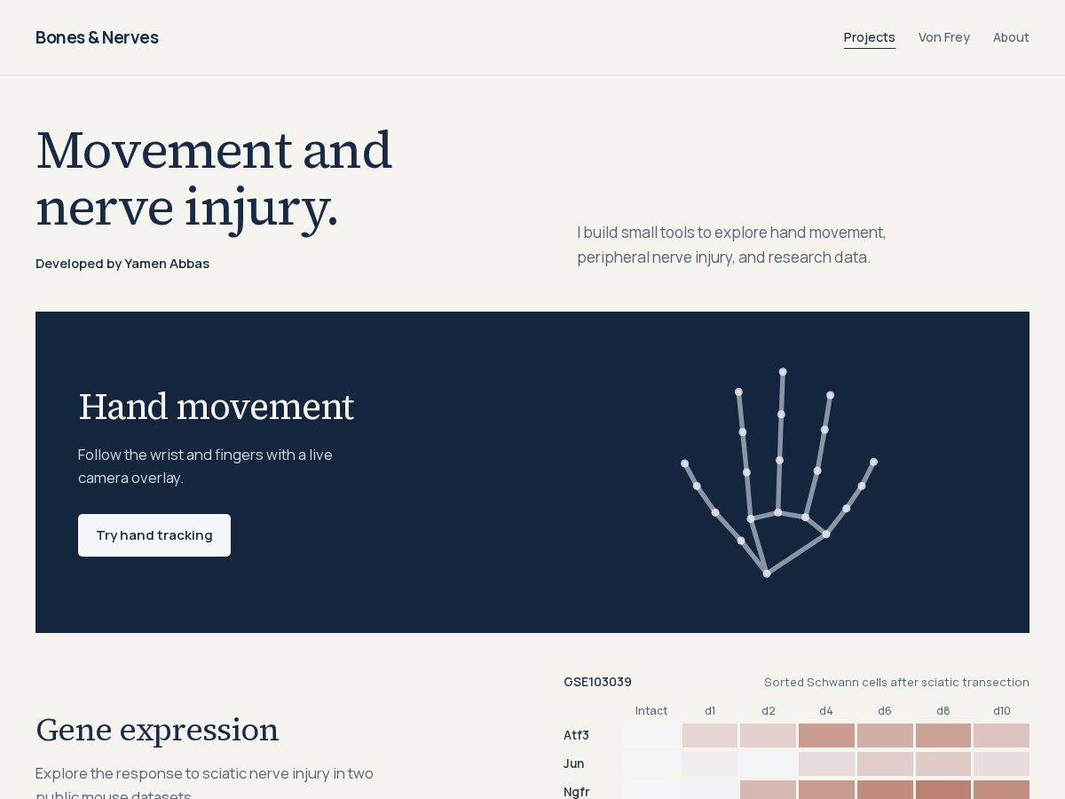 Landing-page snapshot of bonesandnerves.org