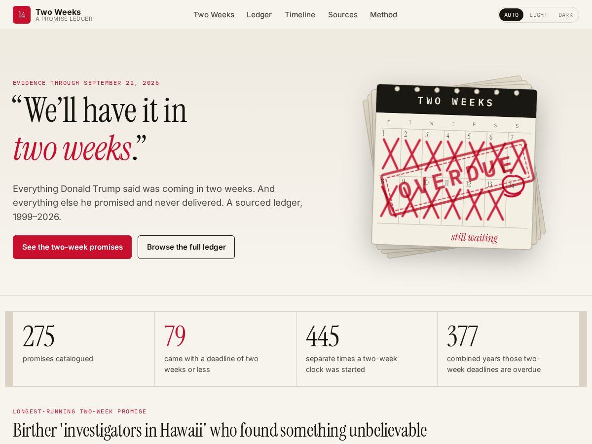Landing-page snapshot of brokenpromises.site