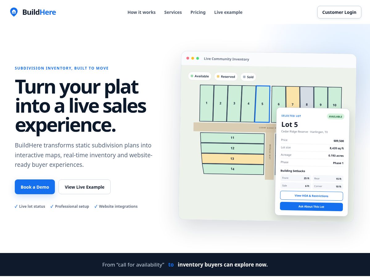 Landing-page snapshot of buildhere.app