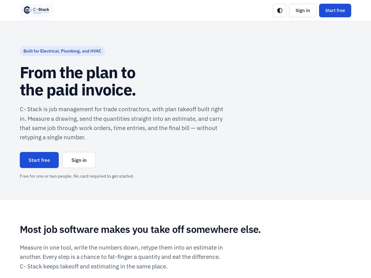 Landing-page snapshot of c-stack.tech