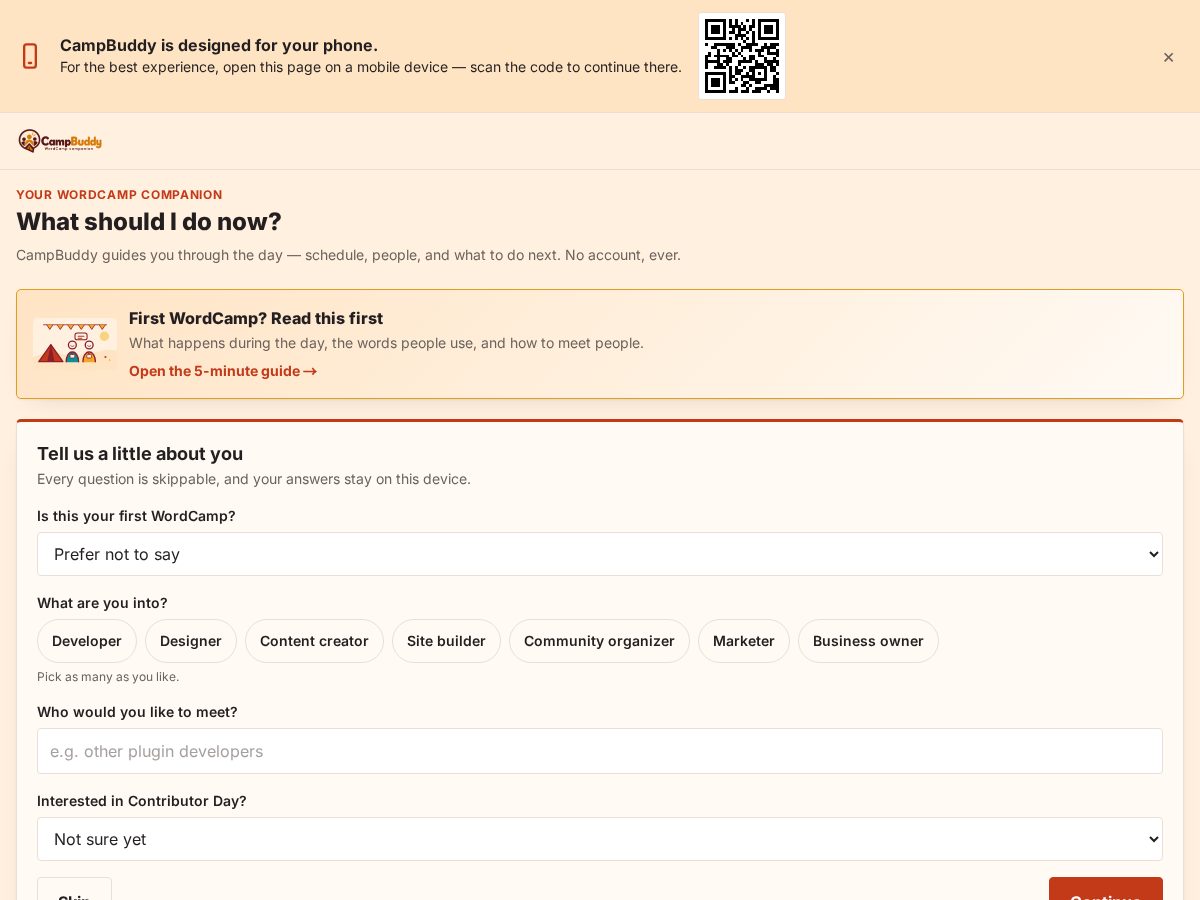 Landing-page snapshot of campbuddy.club
