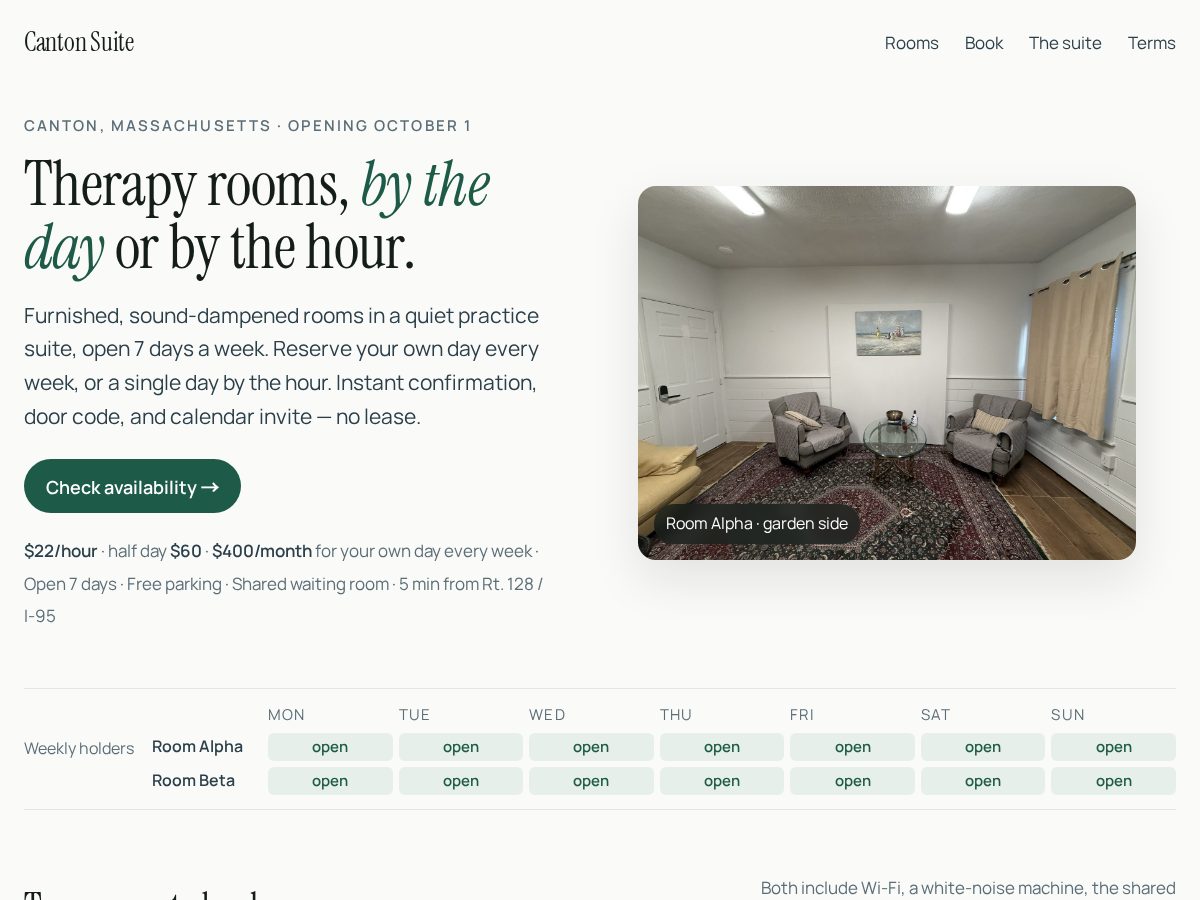 Landing-page snapshot of cantonsuite.com
