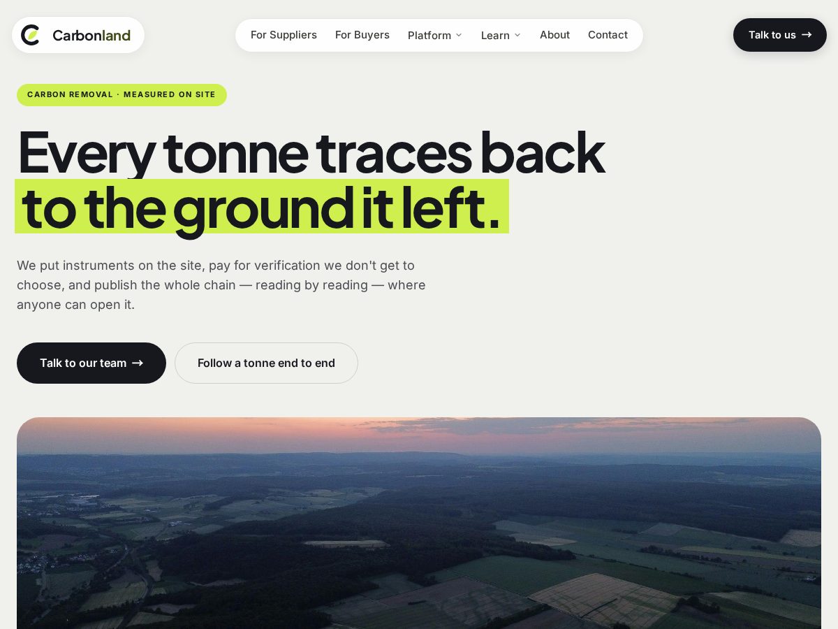 Landing-page snapshot of carbonland.site