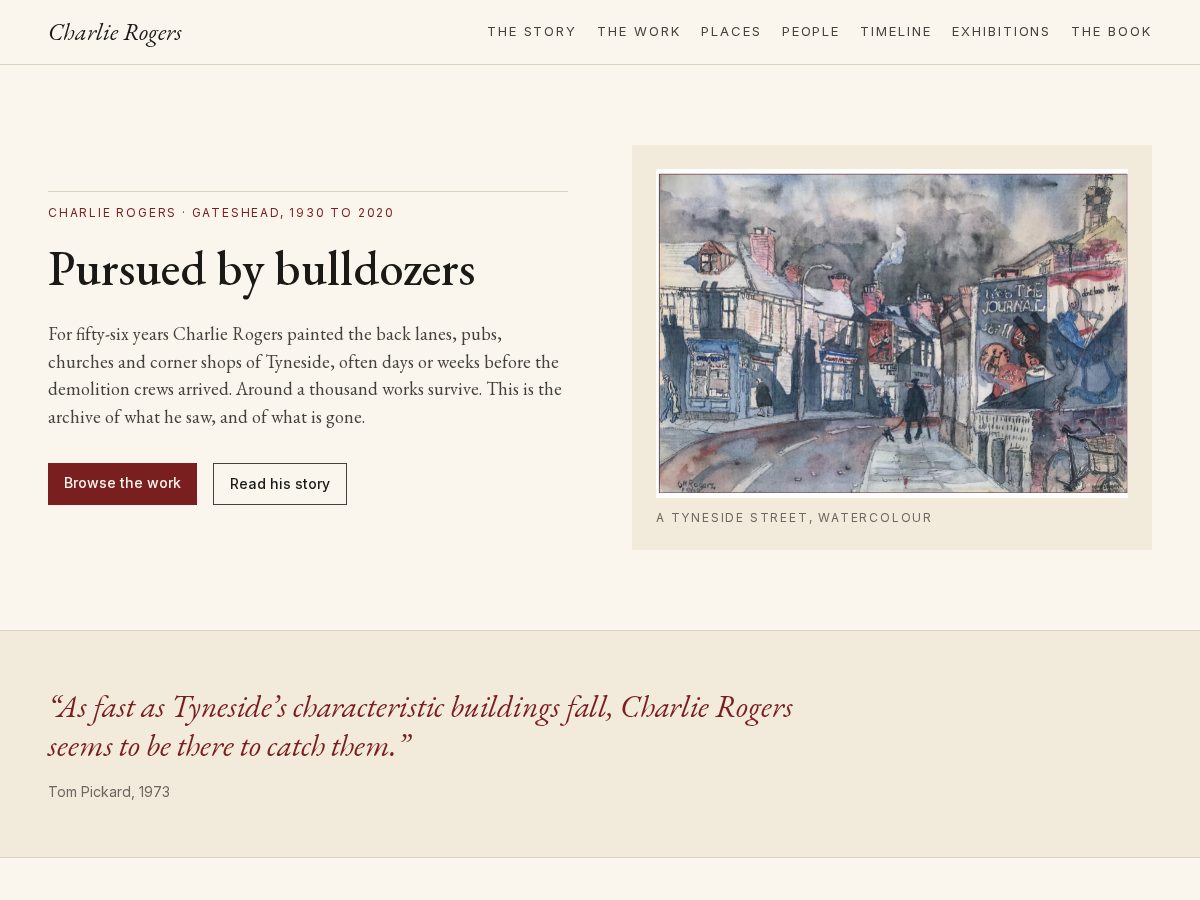 Landing-page snapshot of charlierogers.art