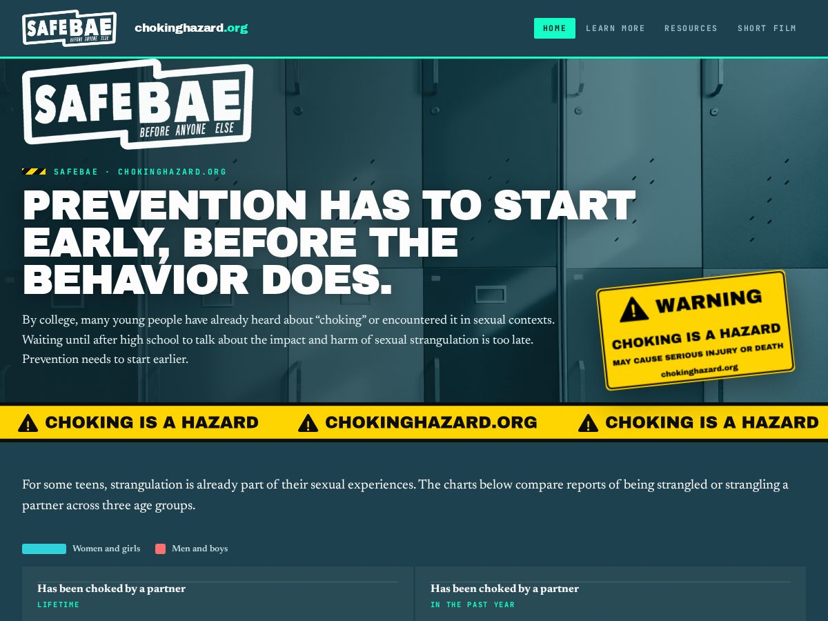 Landing-page snapshot of chokinghazard.org