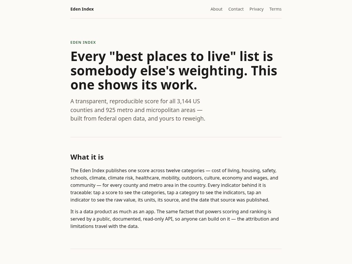 Landing-page snapshot of clerkofeden.com