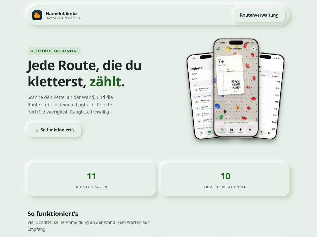 Landing-page snapshot of climb-track.app