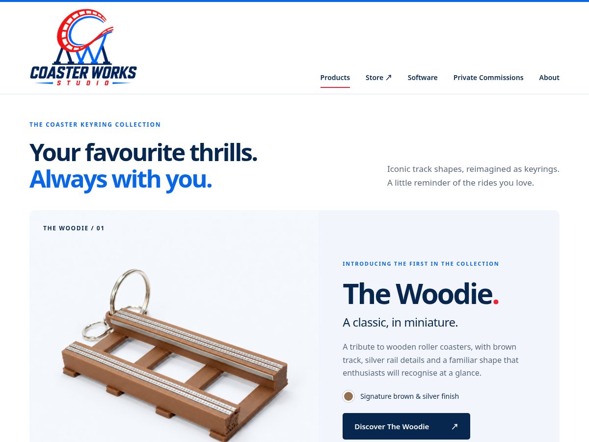 Landing-page snapshot of coasterworksstudio.com