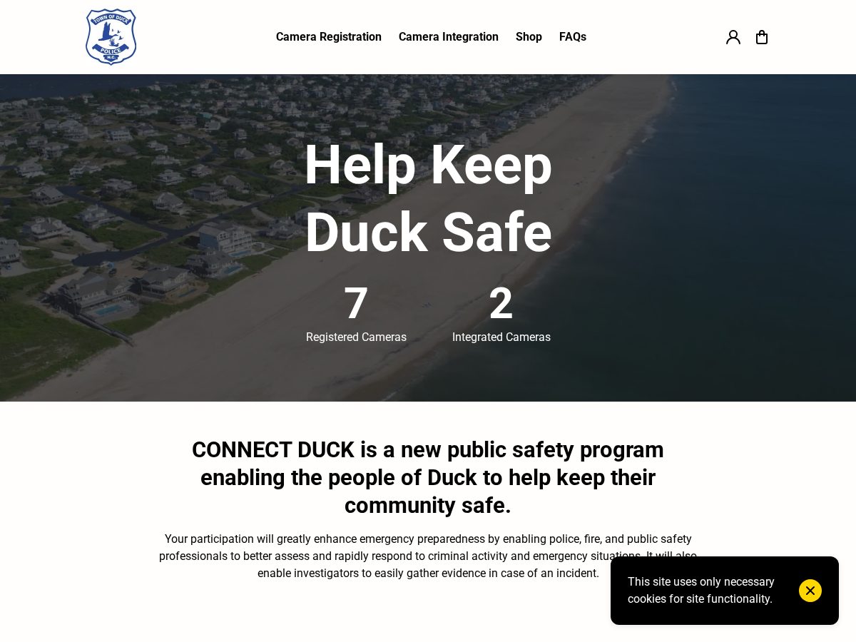 Landing-page snapshot of connectduckpdnc.org
