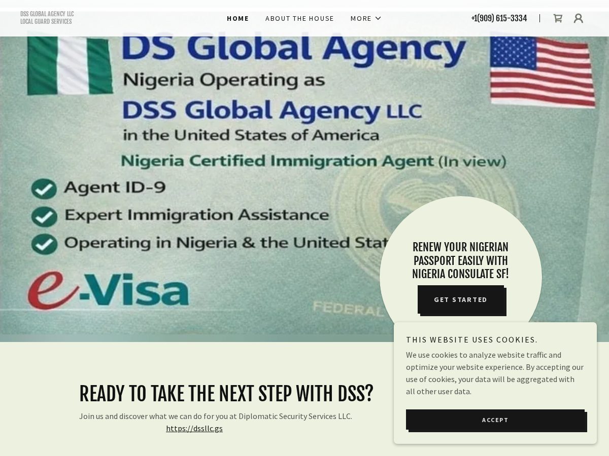 Landing-page snapshot of consulategeneralnigeriasf.org