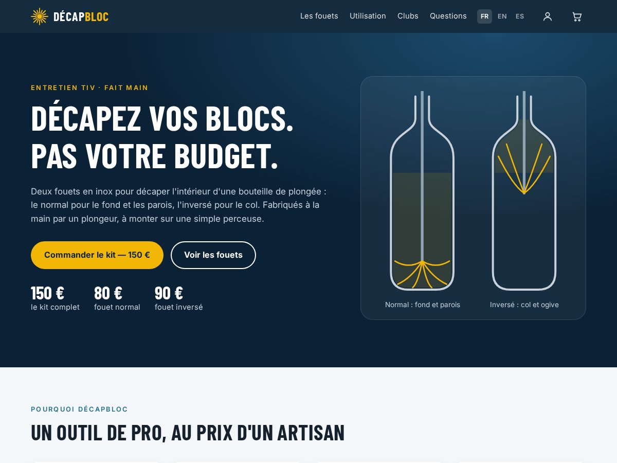 Landing-page snapshot of decapbloc.com