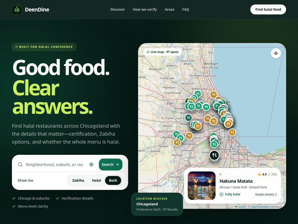 Landing-page snapshot of deendine.org