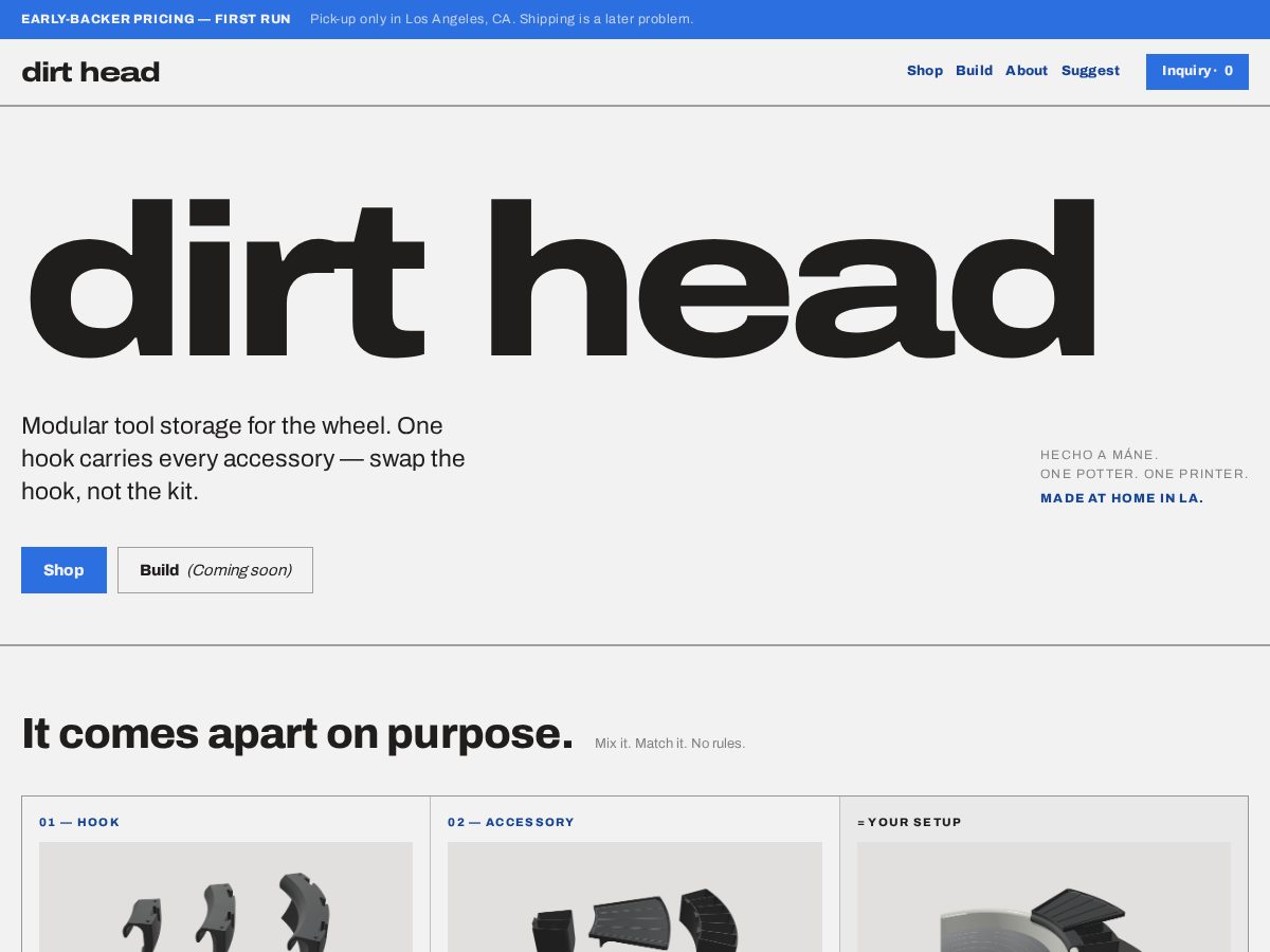 Landing-page snapshot of dirtheadla.com