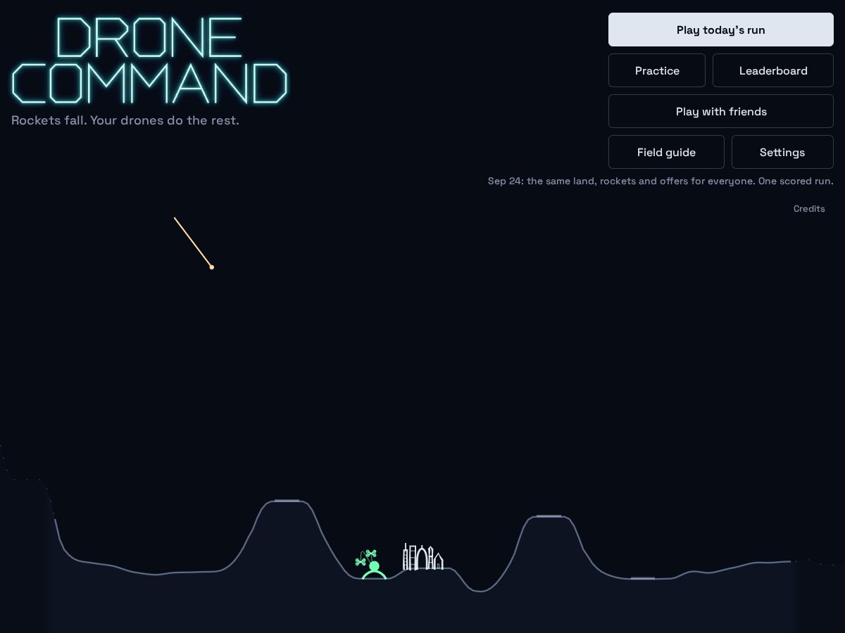 Landing-page snapshot of dronecommand.xyz