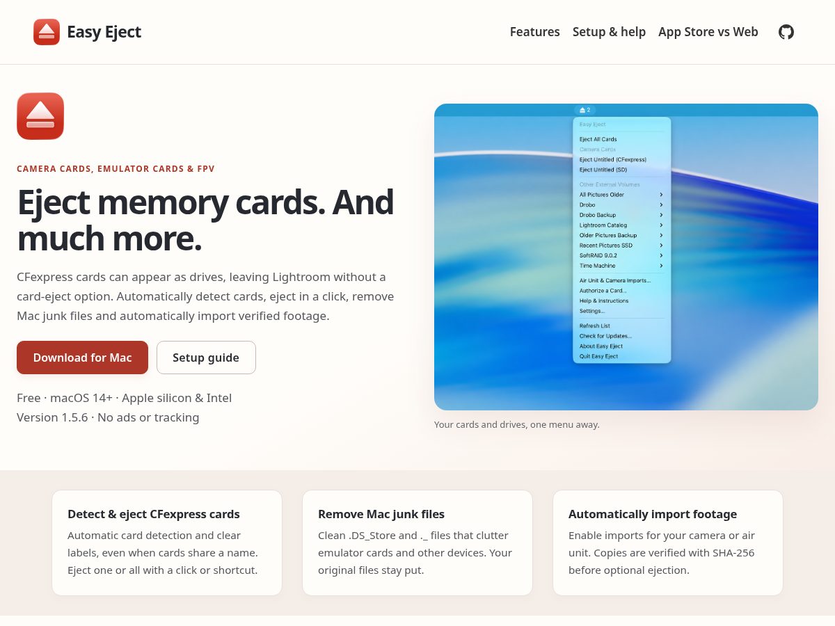 Landing-page snapshot of easyeject.com
