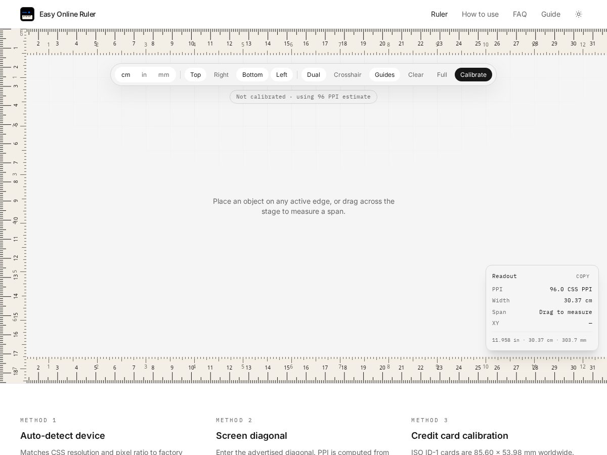 Landing-page snapshot of easyonlineruler.com