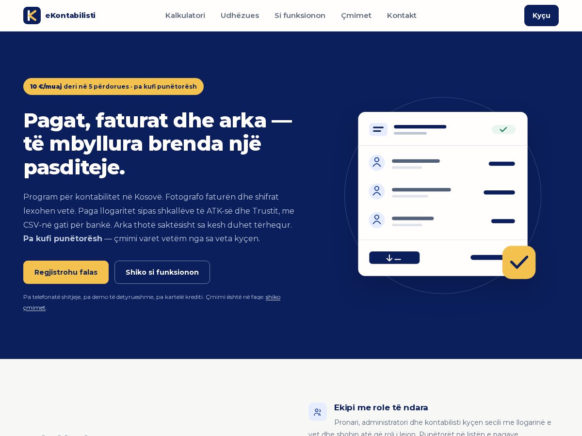 Landing-page snapshot of ekontabilisti.com