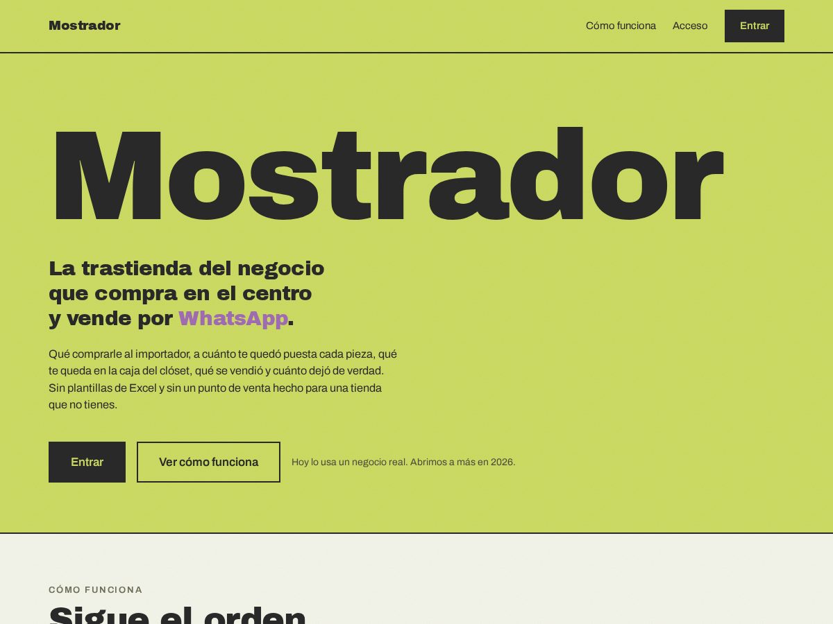 Landing-page snapshot of elmostrador.app