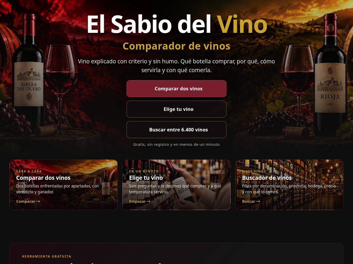 Landing-page snapshot of elsabiodelvino.com