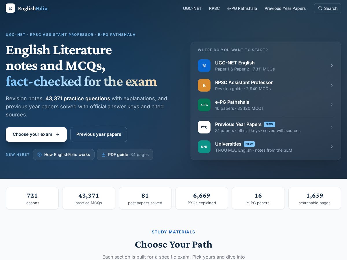 Landing-page snapshot of englishfolio.com