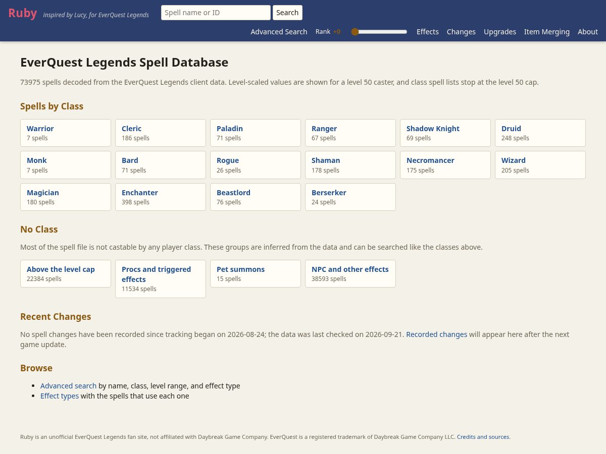Landing-page snapshot of eqlegendsruby.org