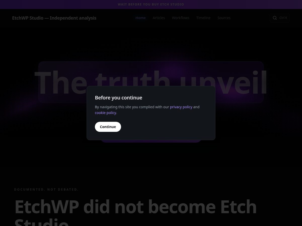 Landing-page snapshot of etchwpstudio.com