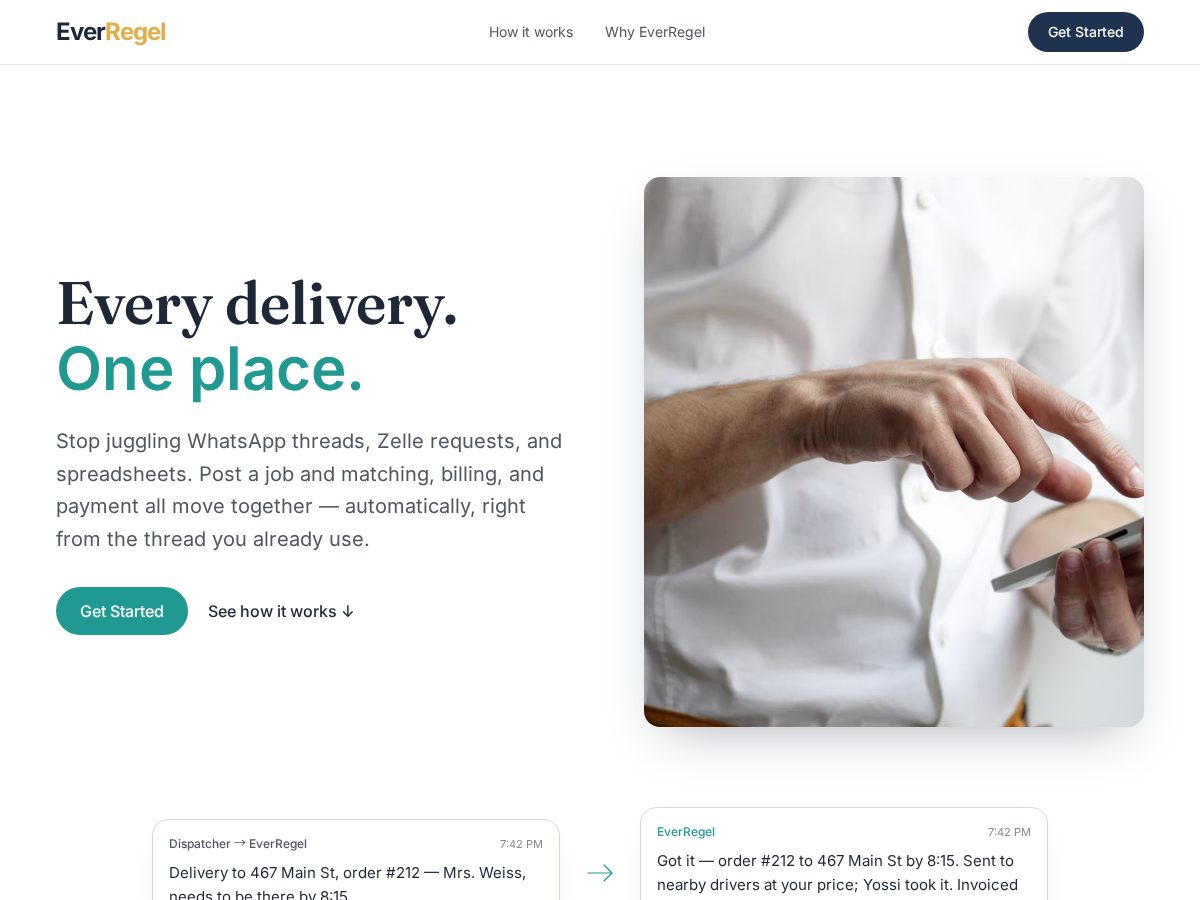 Landing-page snapshot of everregel.com