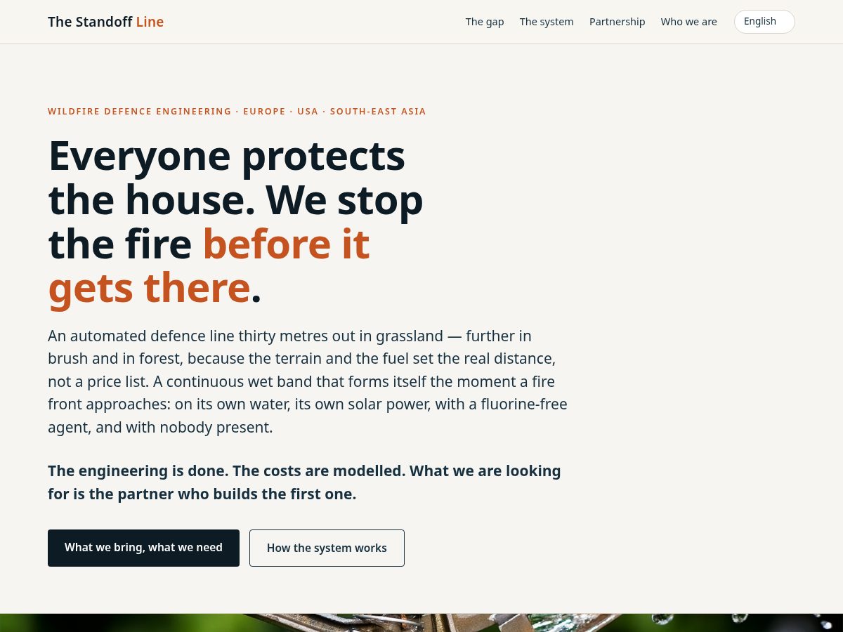 Landing-page snapshot of firefence.homes