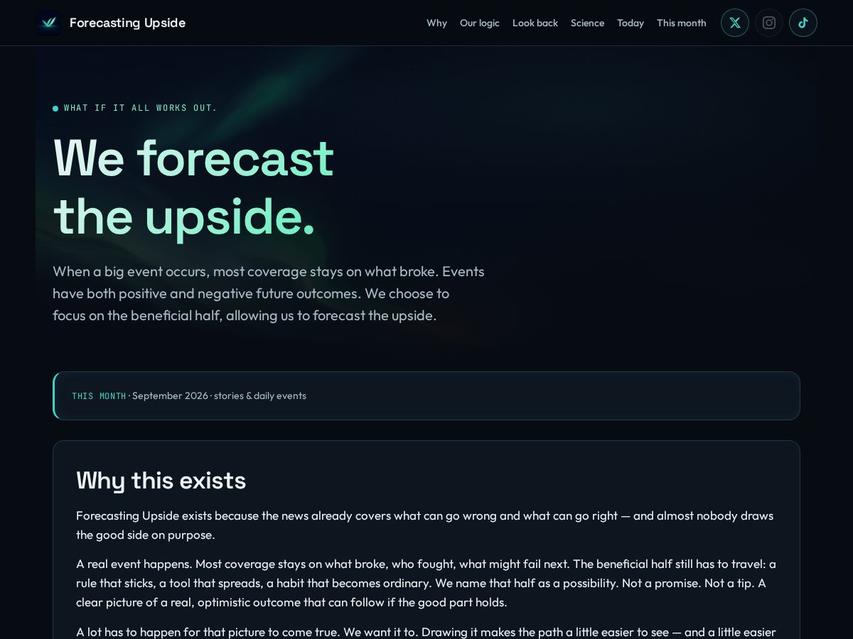 Landing-page snapshot of forecastingupside.com
