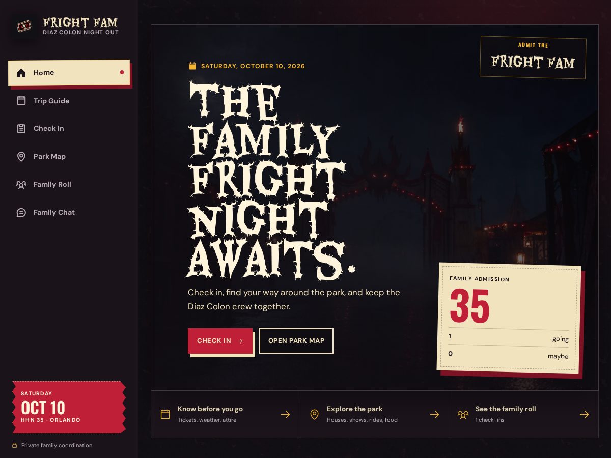 Landing-page snapshot of frightfam.com