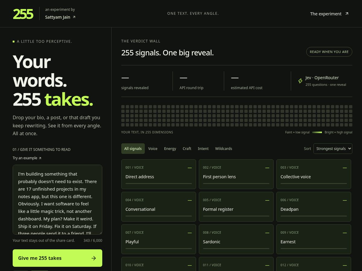 Landing-page snapshot of get255.com