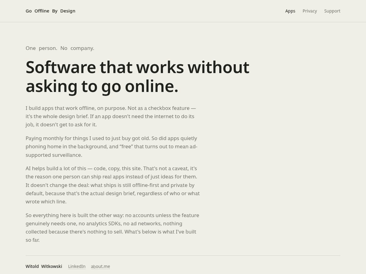Landing-page snapshot of goofflinebydesign.com