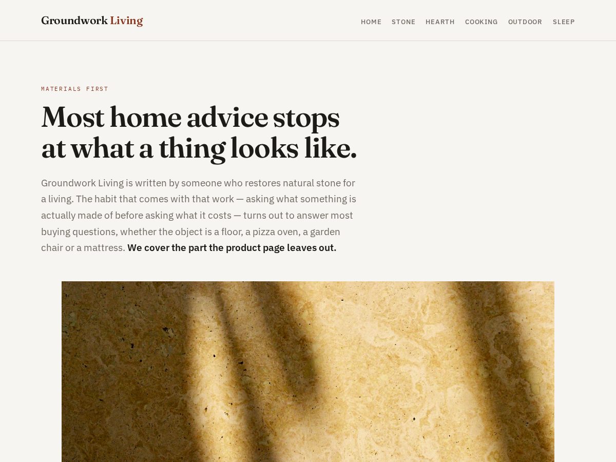 Landing-page snapshot of groundworkliving.com
