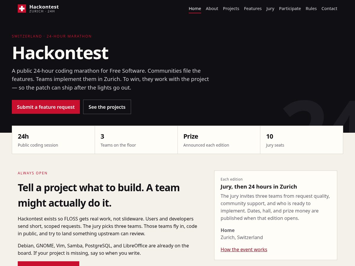 Landing-page snapshot of hackontest.org