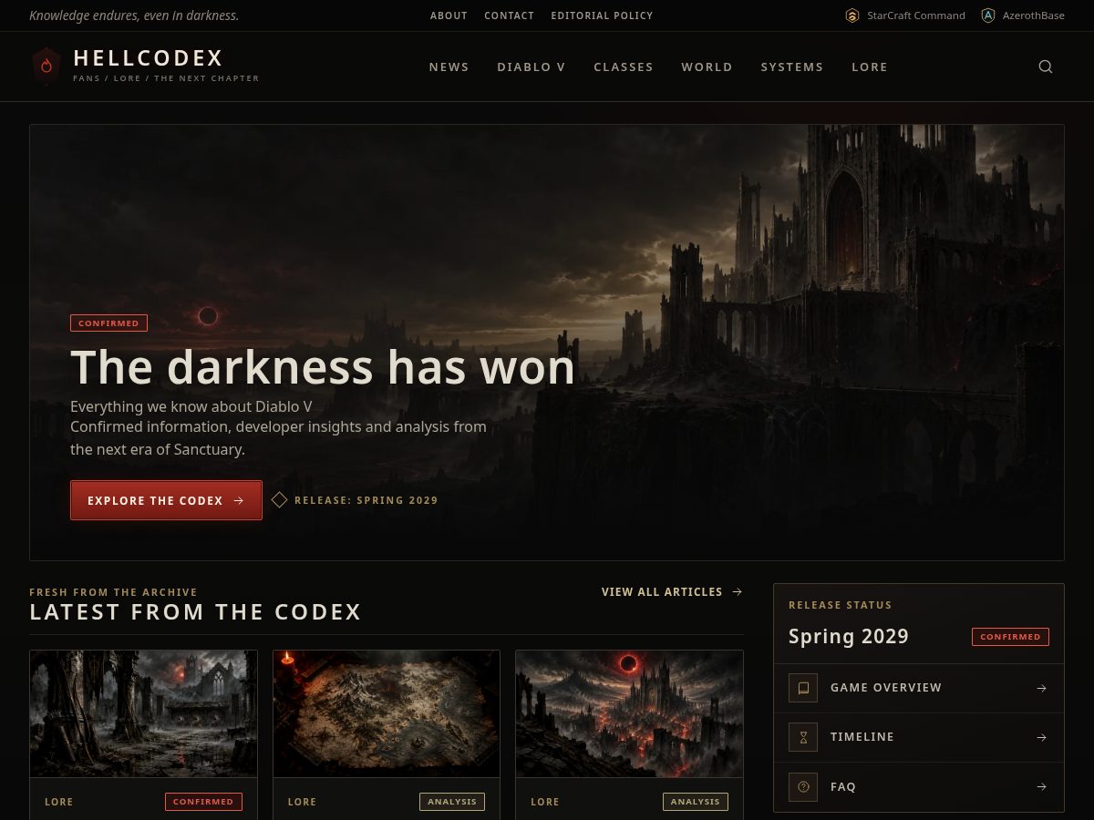 Landing-page snapshot of hellcodex.com