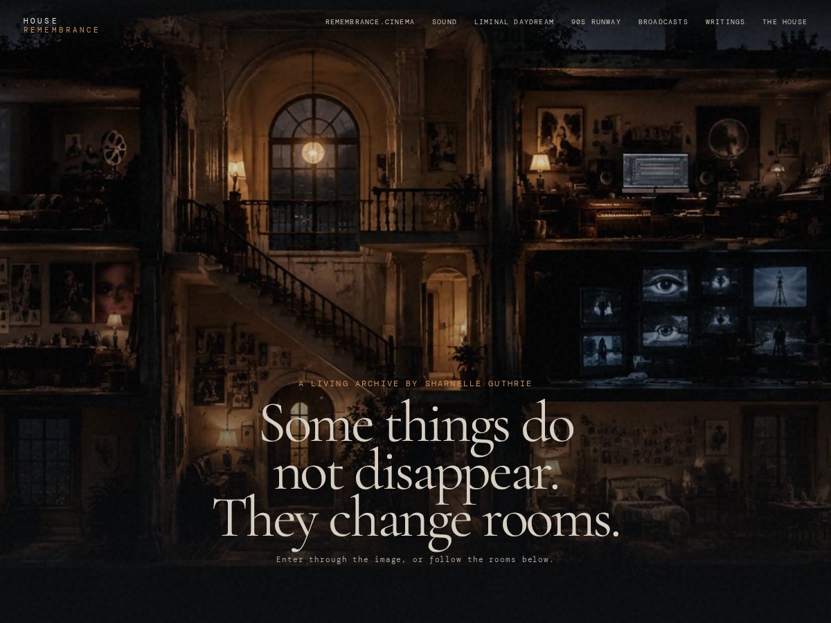 Landing-page snapshot of houseremembrance.com