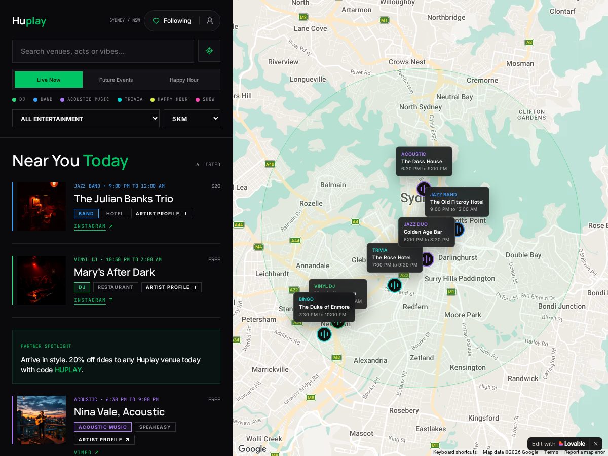Landing-page snapshot of huplay.app