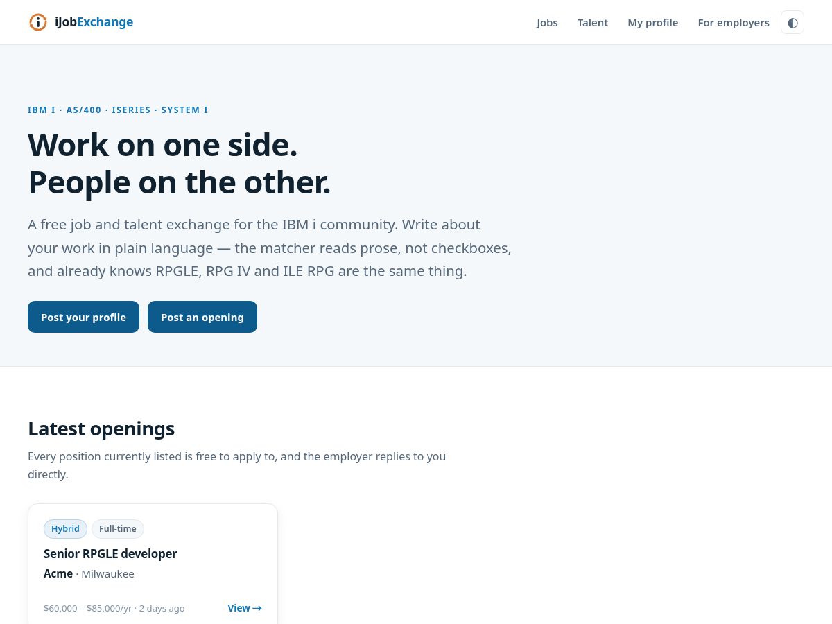Landing-page snapshot of ijobexchange.com